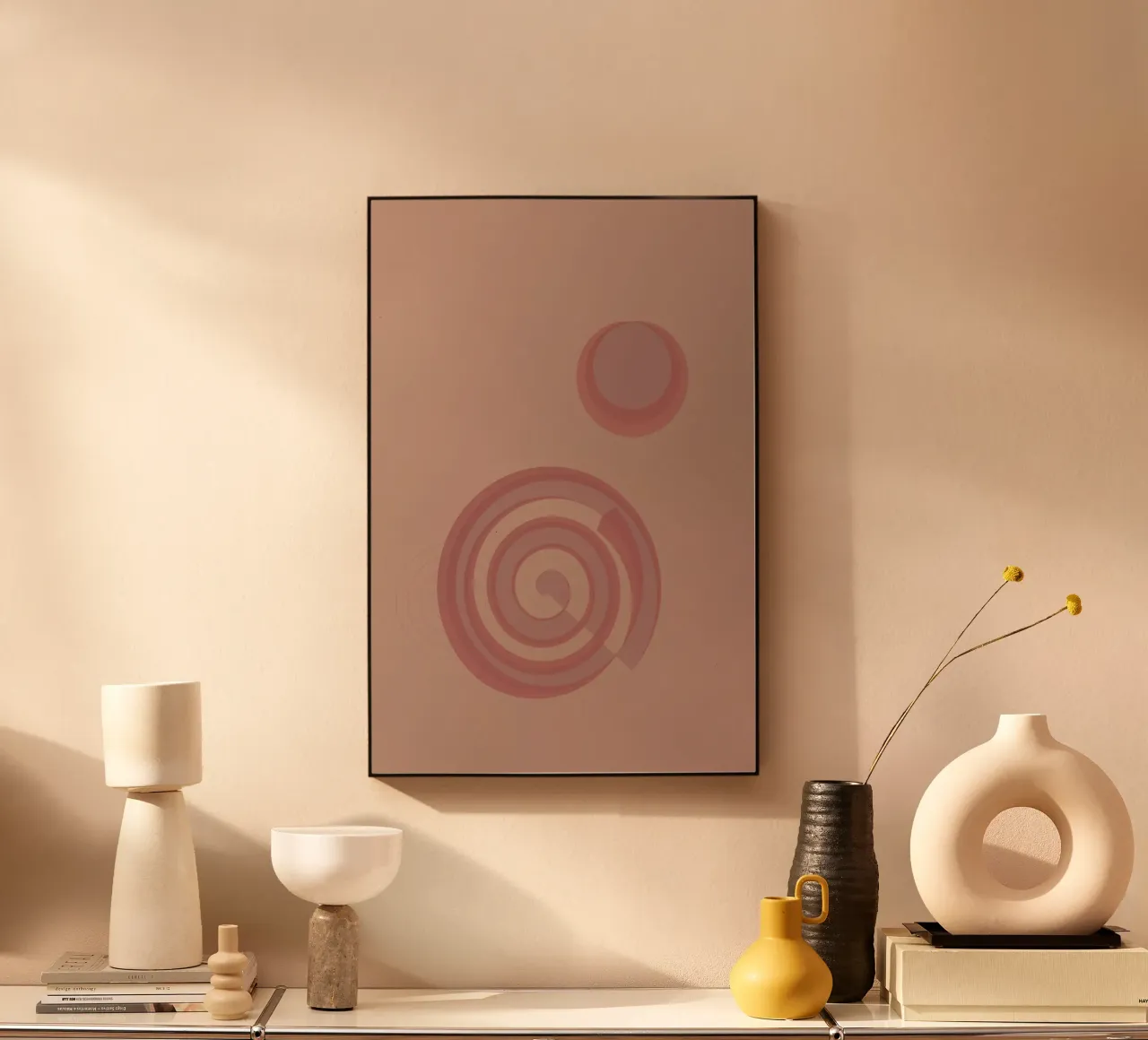 Abstract pattern with circles. In pink, pink and purple. alu-dibond by Something for you