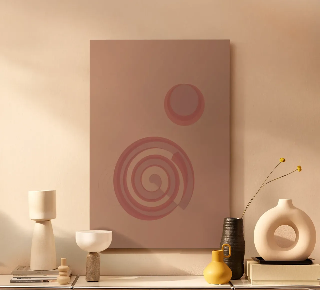 Abstract pattern with circles. In pink, pink and purple. alu-dibond by Something for you