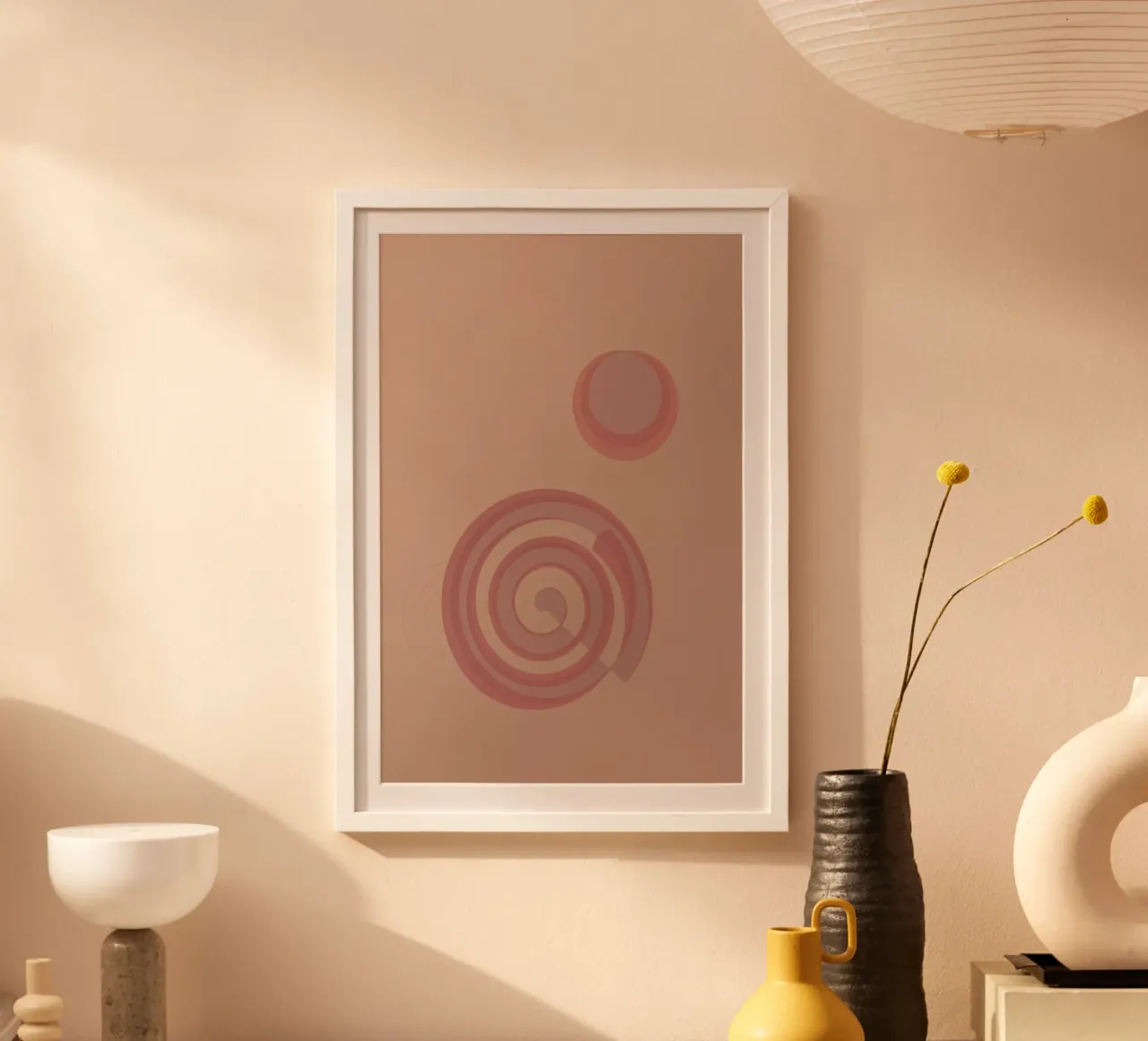 Motivo astratto con cerchi. In rosa, rosa e viola. poster da Something for you