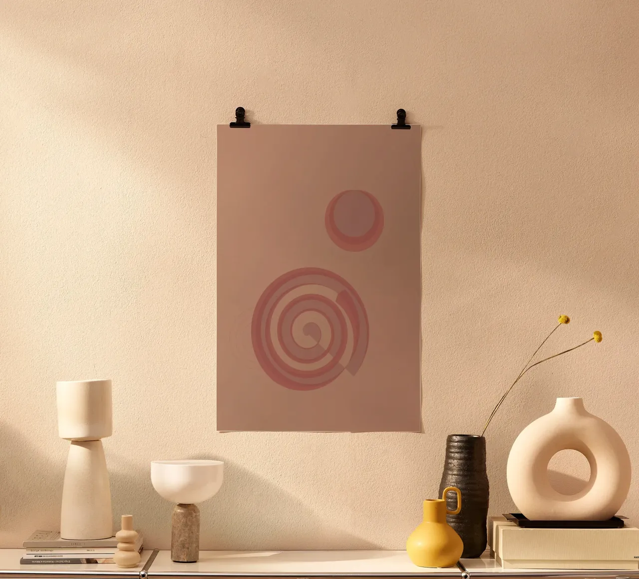 Abstract pattern with circles. In pink, pink and purple. hahnemühle by Something for you