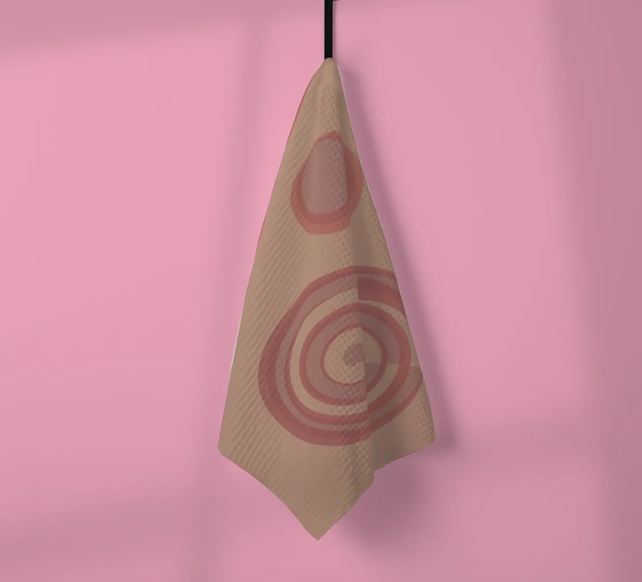 Motif abstrait avec des cercles. En rose, rose et violet. torchon de Something for you