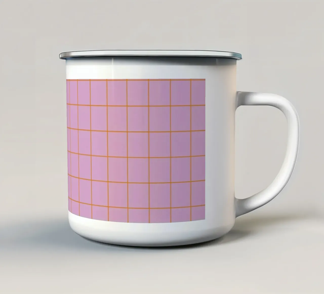 Orange Grid Lila tazza in smalto da Poster Print Studio