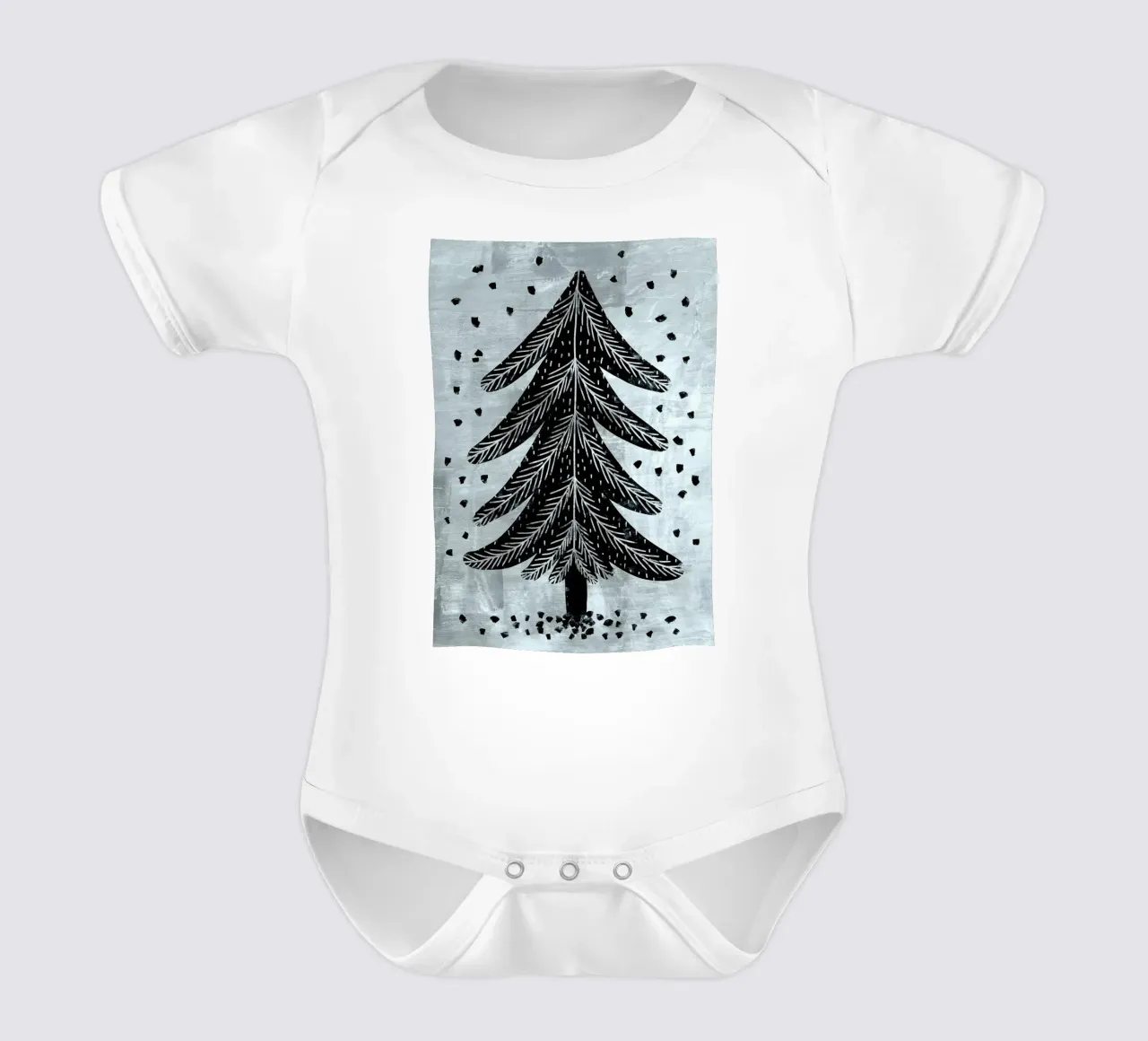 Pine Tree body neonato maniche corte da Charlotte Gagnon