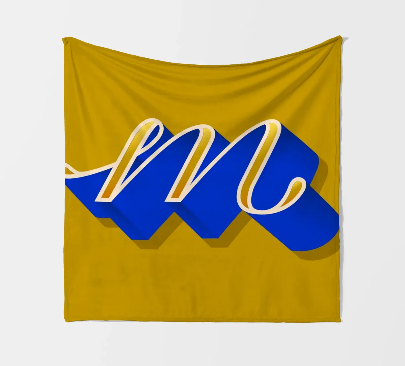 M letter script Fleecedecke von Glettering