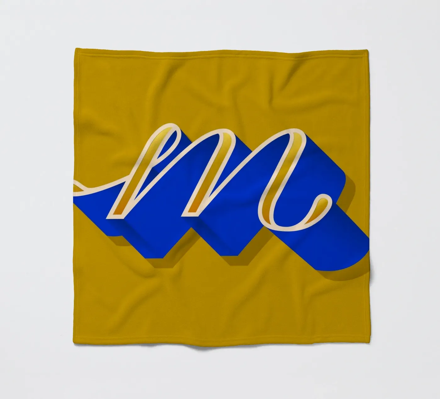 M letter script Fleecedecke von Glettering