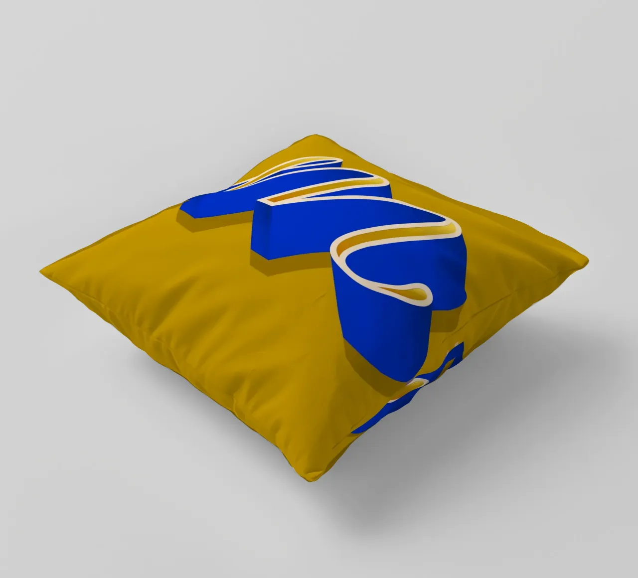 M letter script decorative cushion by Glettering