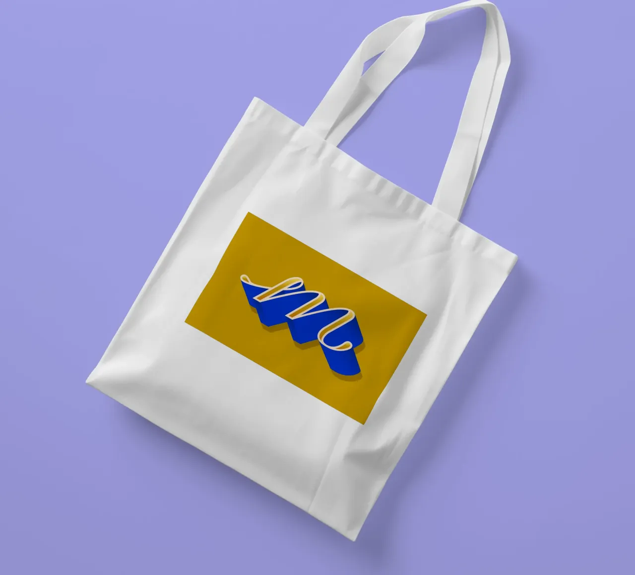 M letter script borsa in juta da Glettering