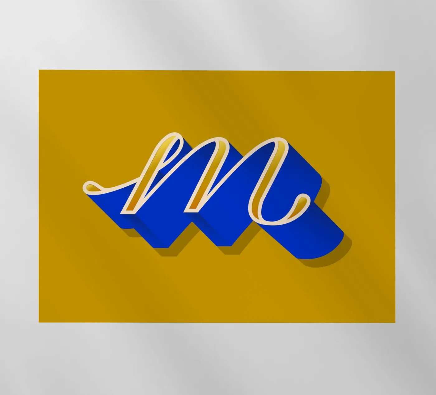 M letter script backlit folie van Glettering