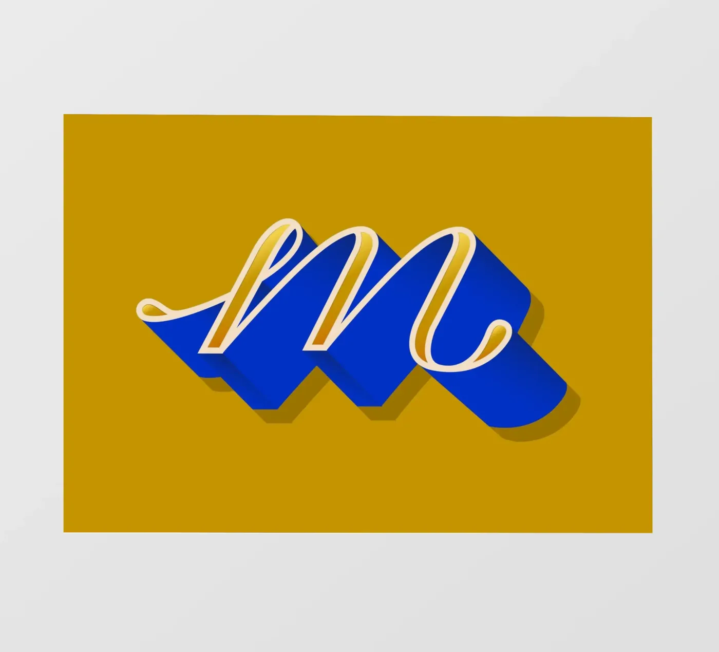 M letter script backlit folie van Glettering