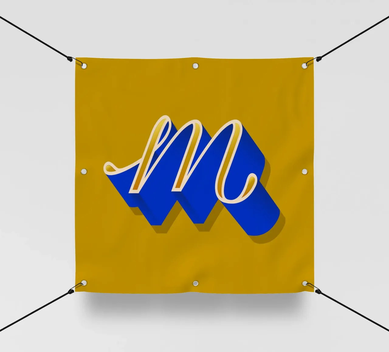 M letter script telo in pvc da Glettering