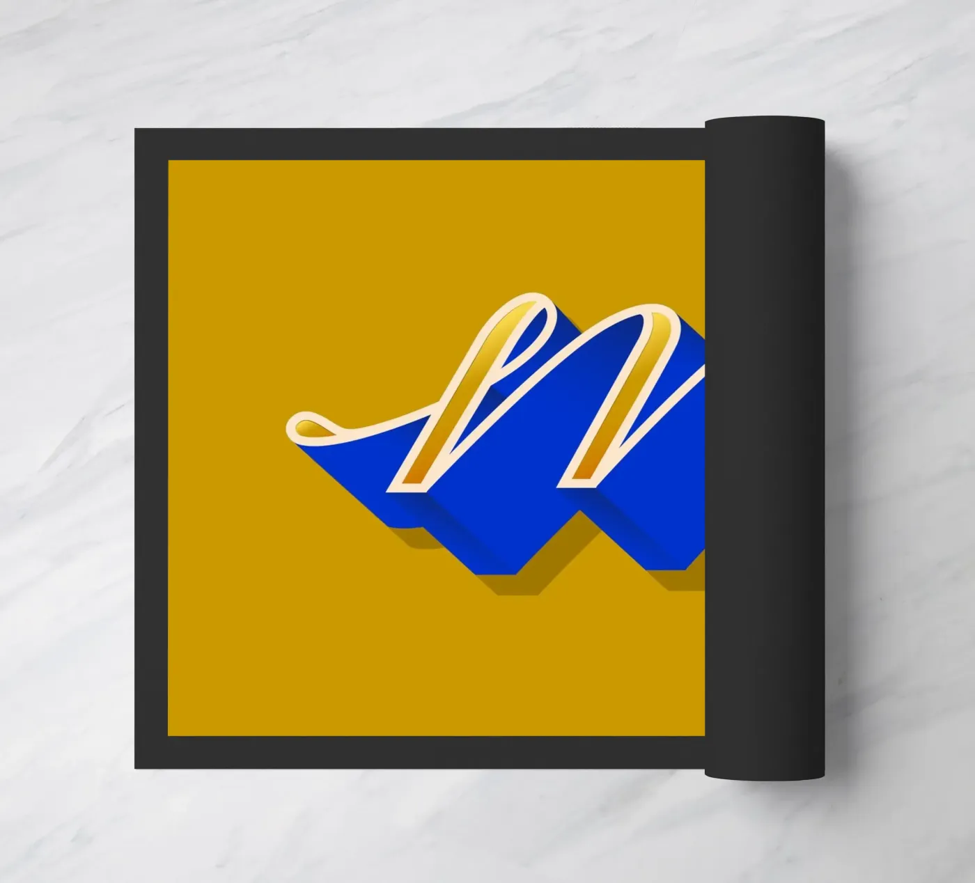 M letter script deurmat van Glettering