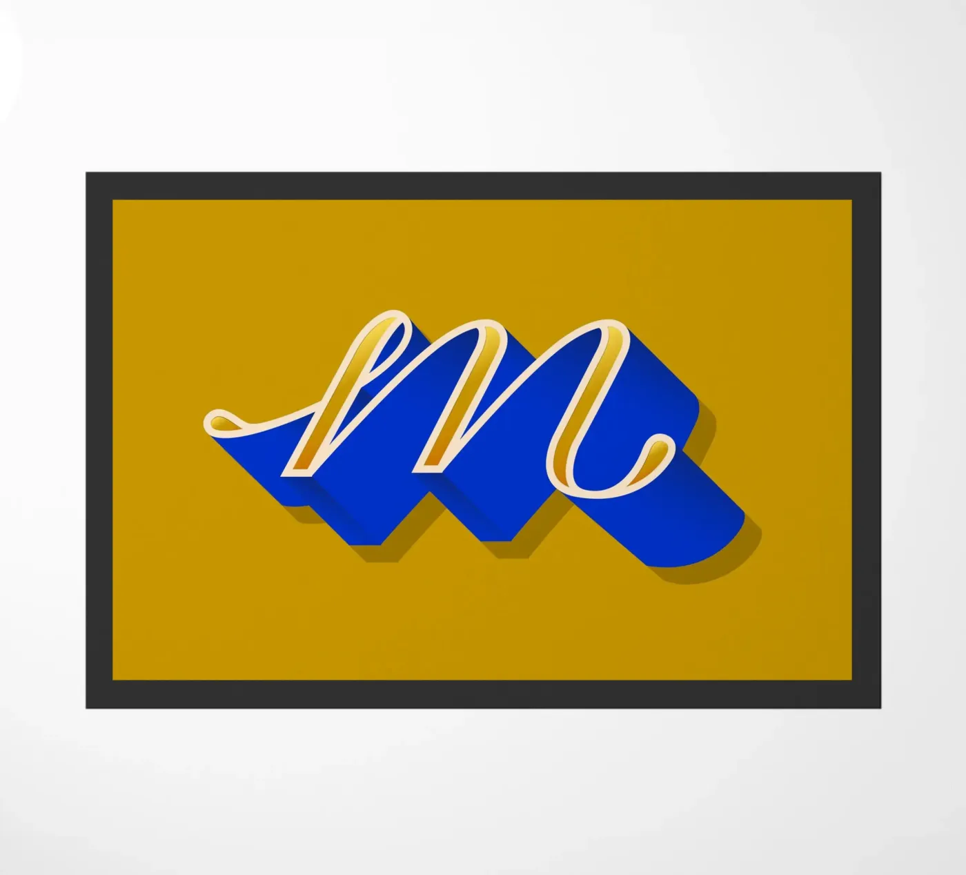 M letter script deurmat van Glettering