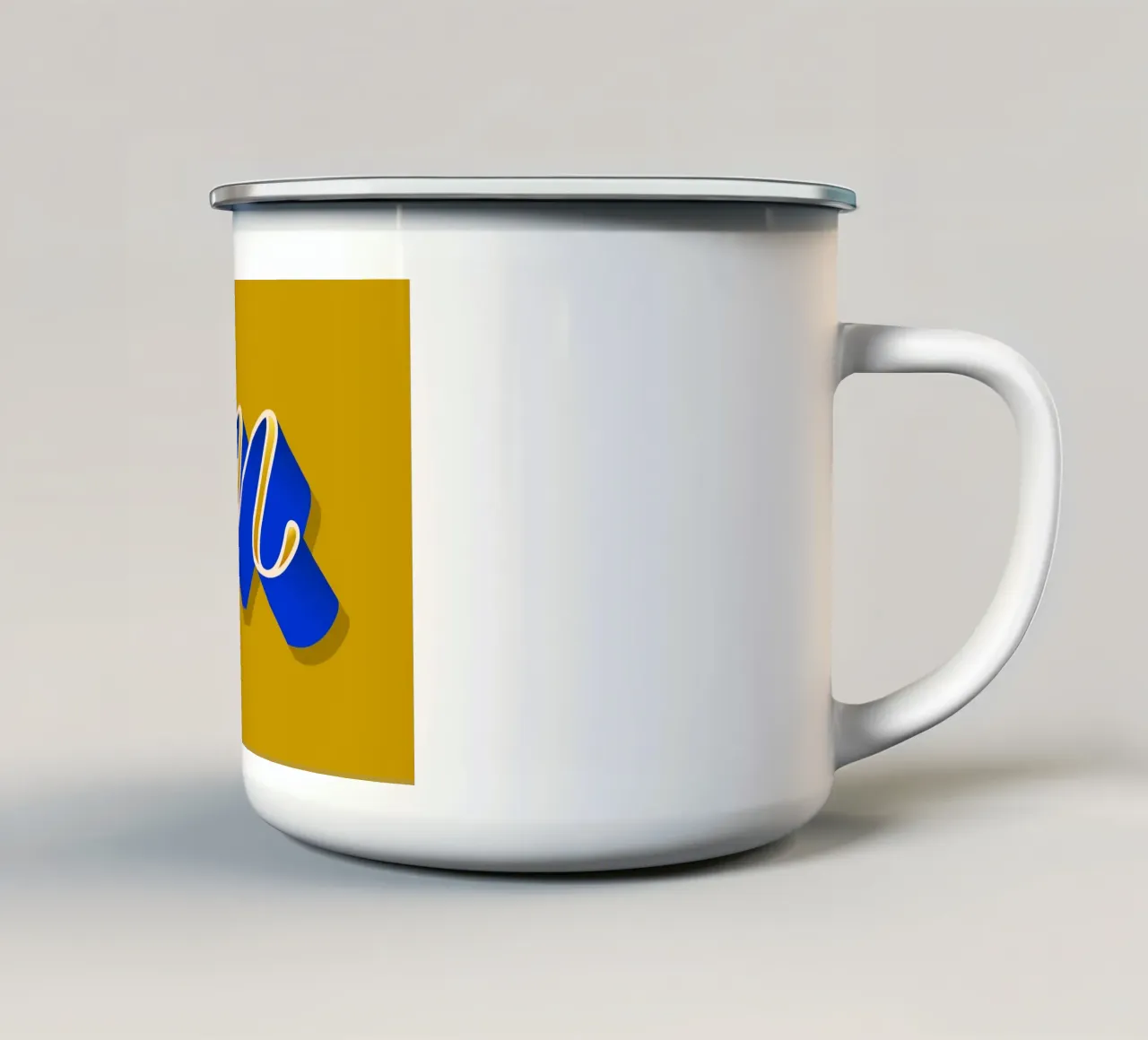M letter script emaille mok van Glettering
