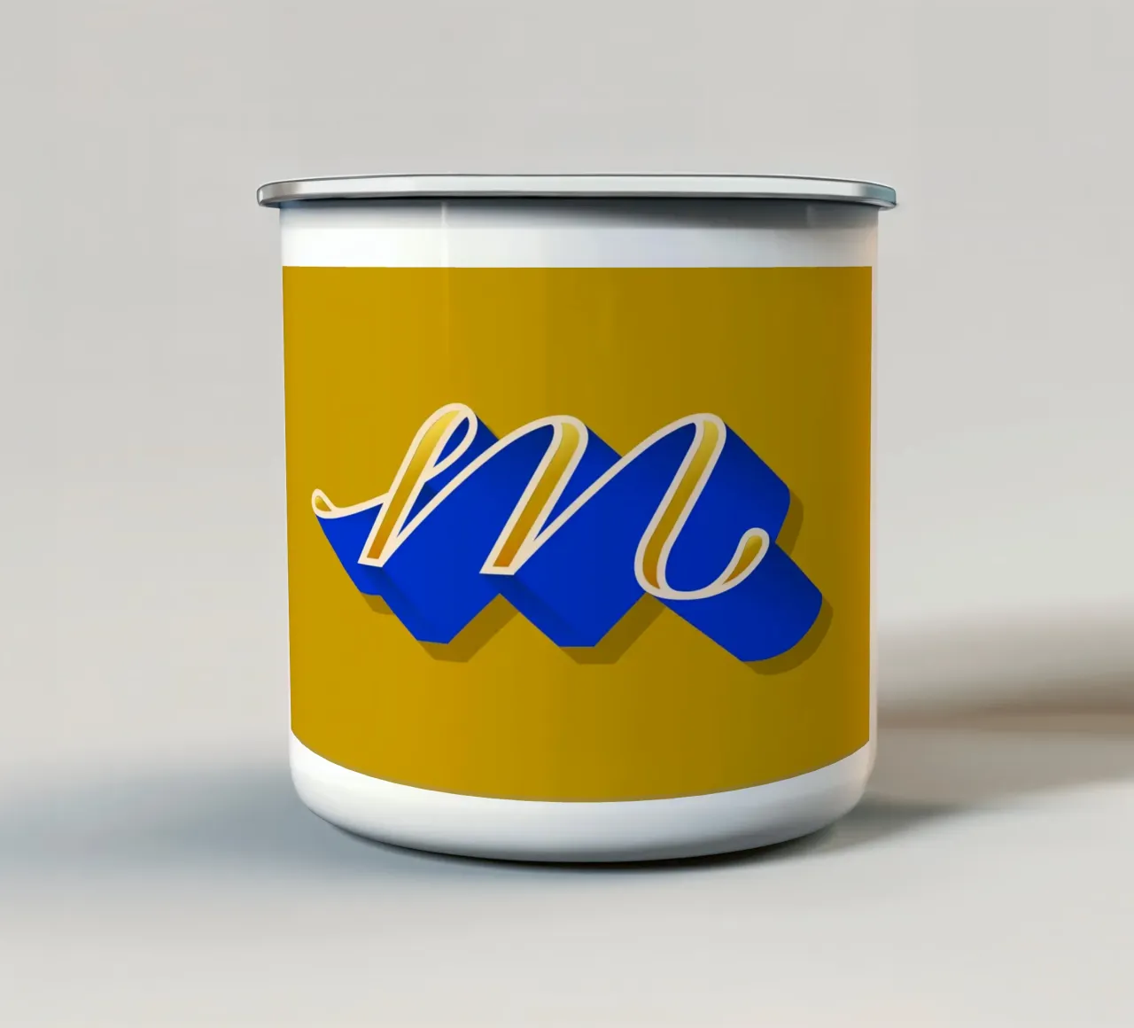 M letter script emaille mok van Glettering