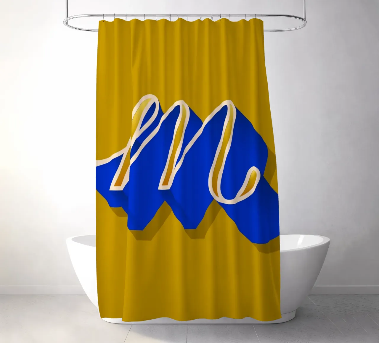 M letter script tenda da doccia da Glettering