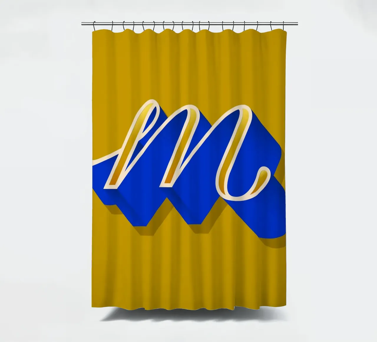M letter script tenda da doccia da Glettering