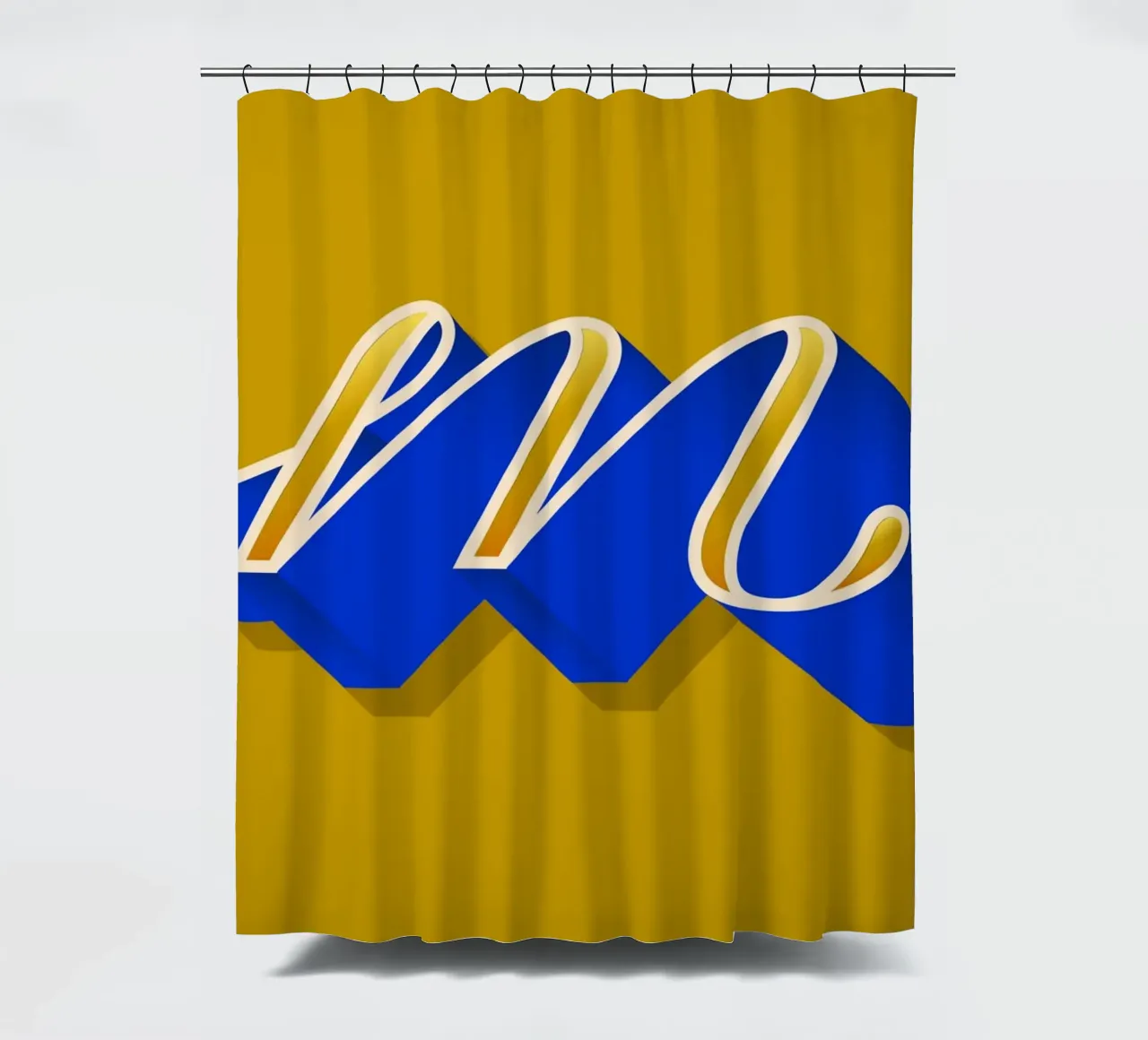 M letter script tenda da doccia da Glettering