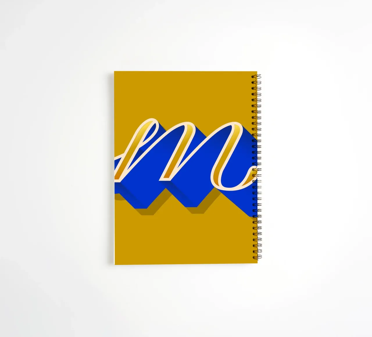 M letter script diario ad anelli da Glettering