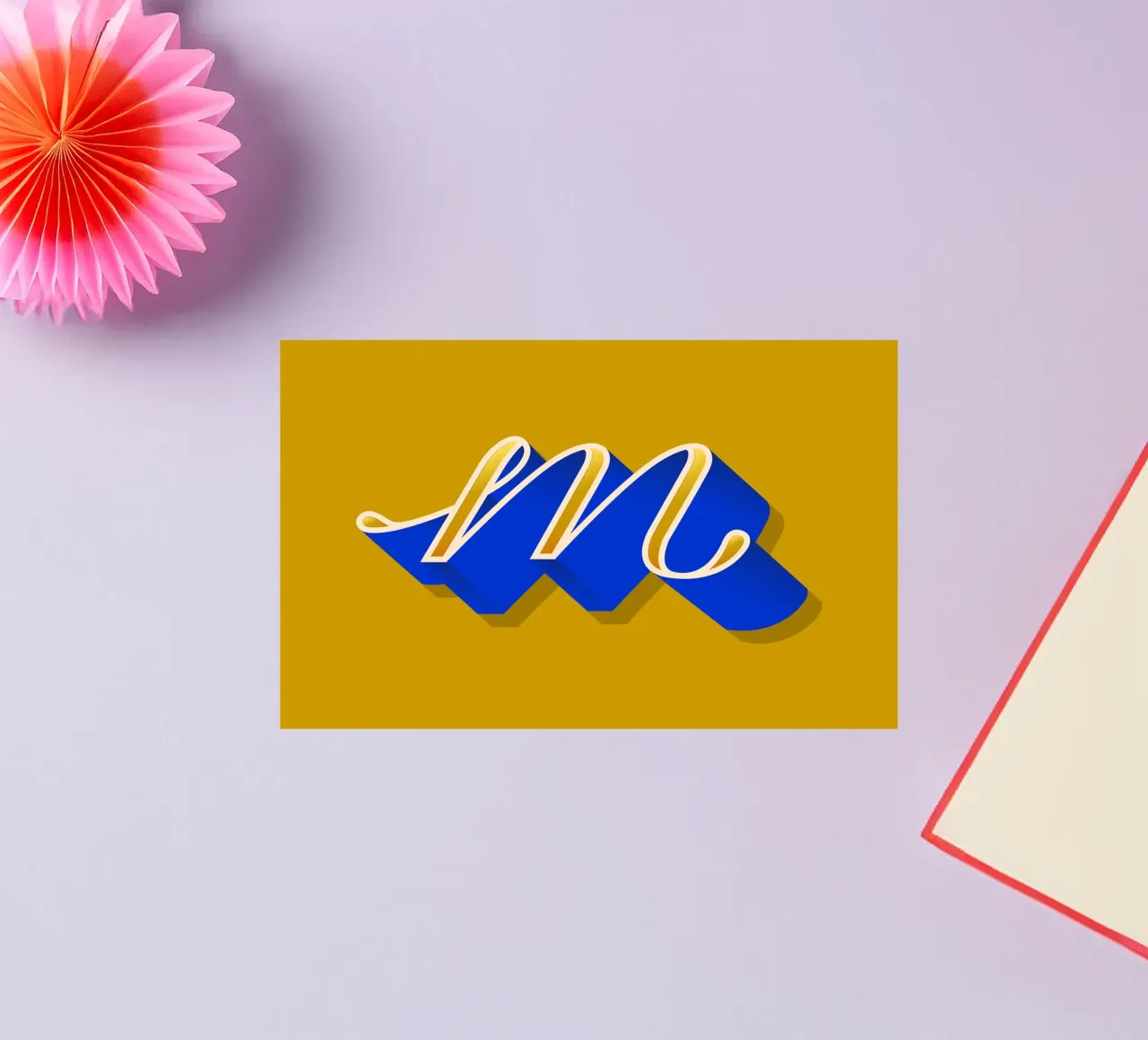 M letter script sticker van Glettering