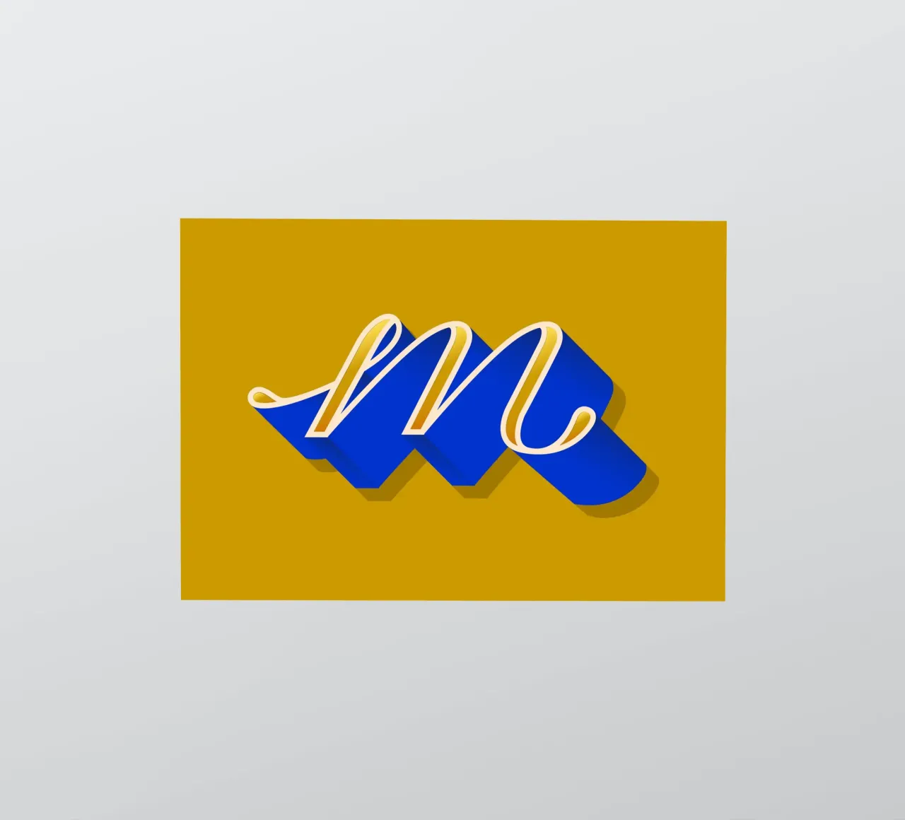 M letter script sticker van Glettering