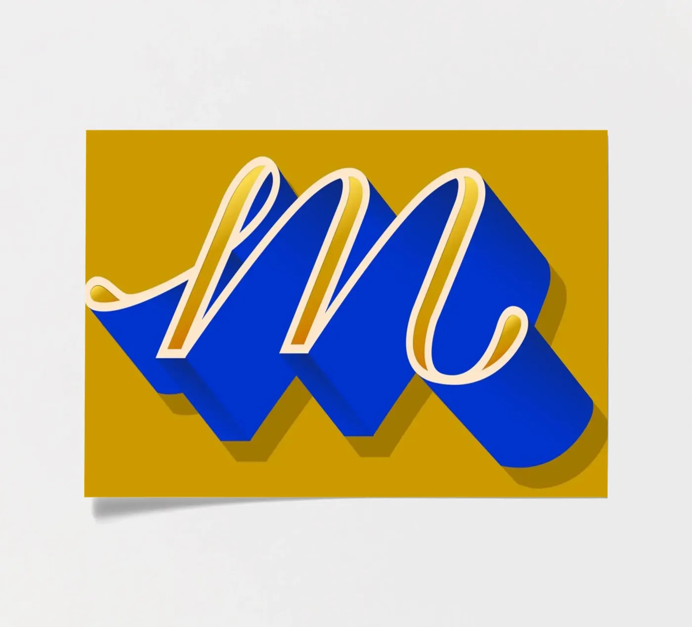 M letter script stickervel van Glettering