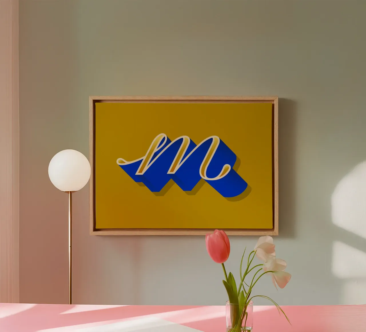 M letter script tela da Glettering