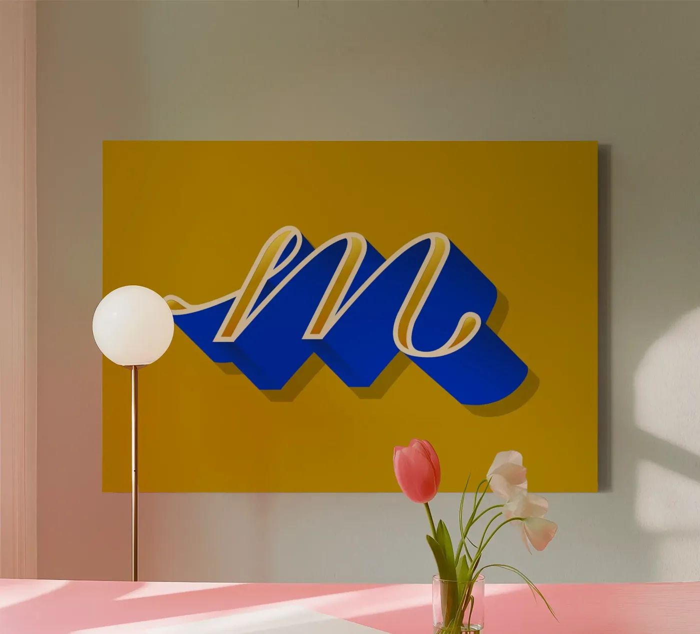 M letter script canvas by Glettering