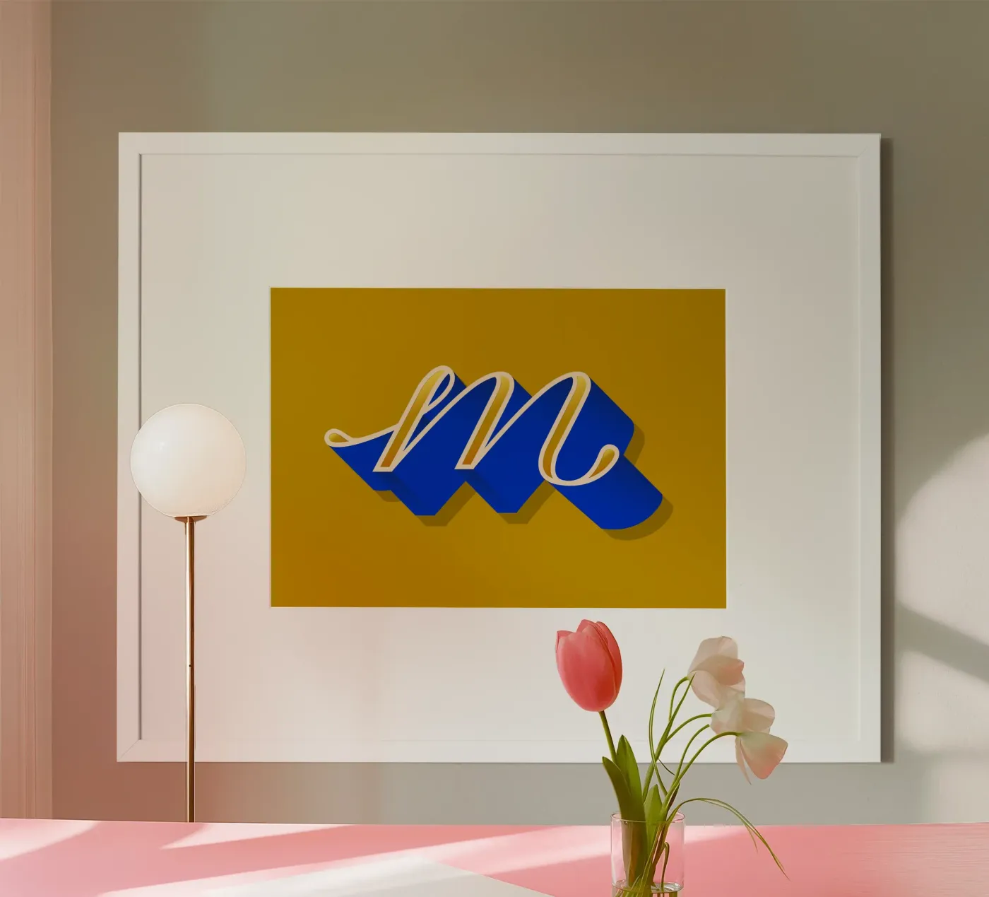 M letter script poster da Glettering