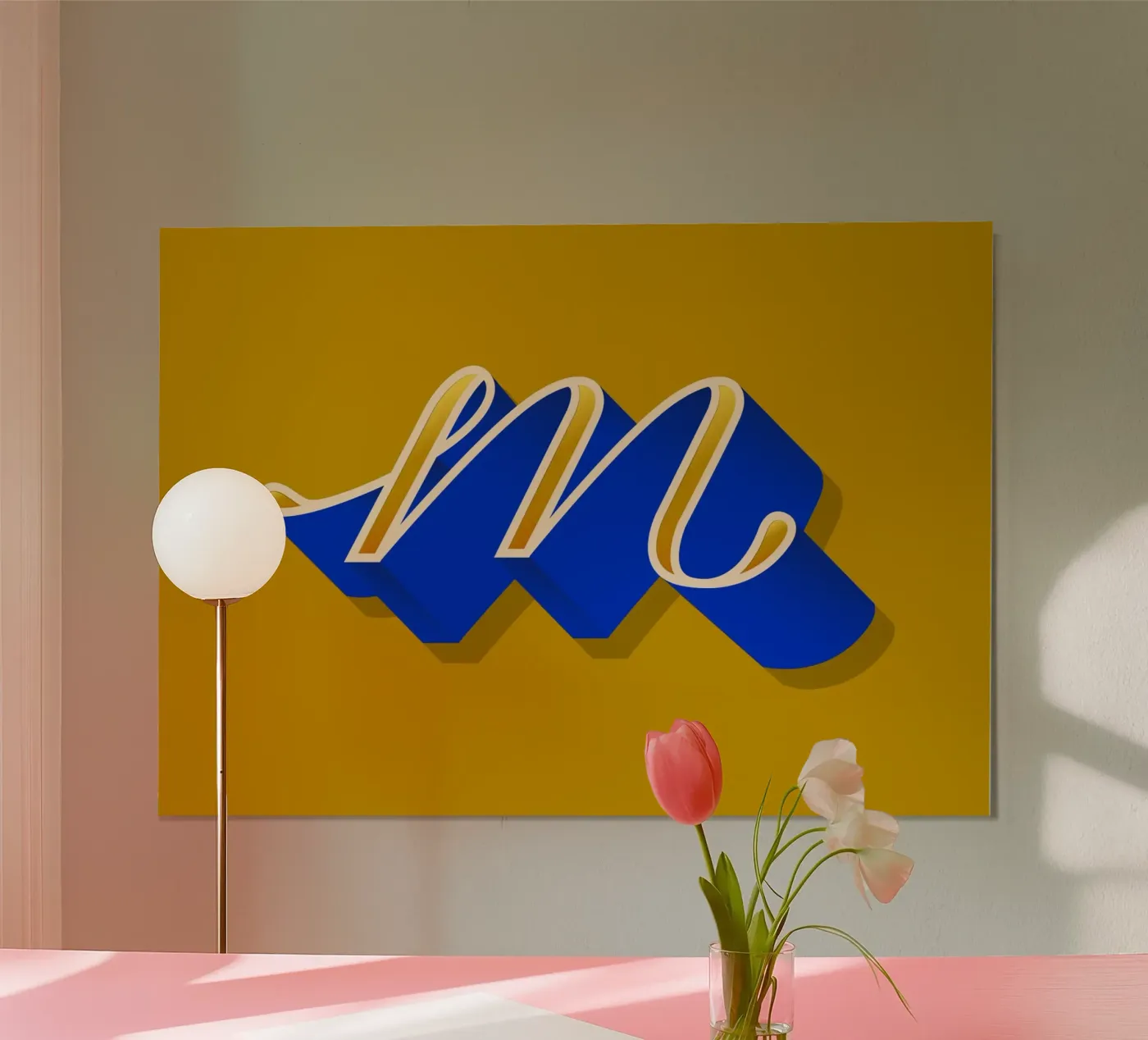 M letter script poster van Glettering