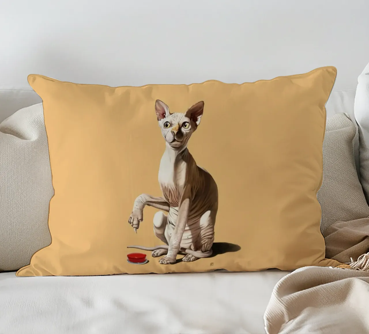 Cat-astrophe (Coloured) cuscino da Rob Art | Illustration