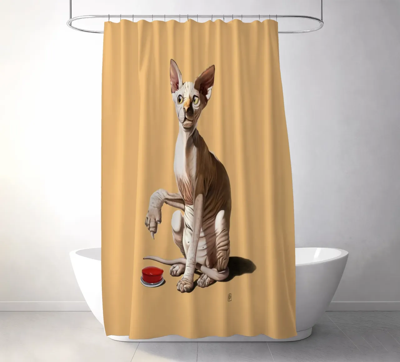 Cat-astrophe (Coloured) tenda da doccia da Rob Art | Illustration