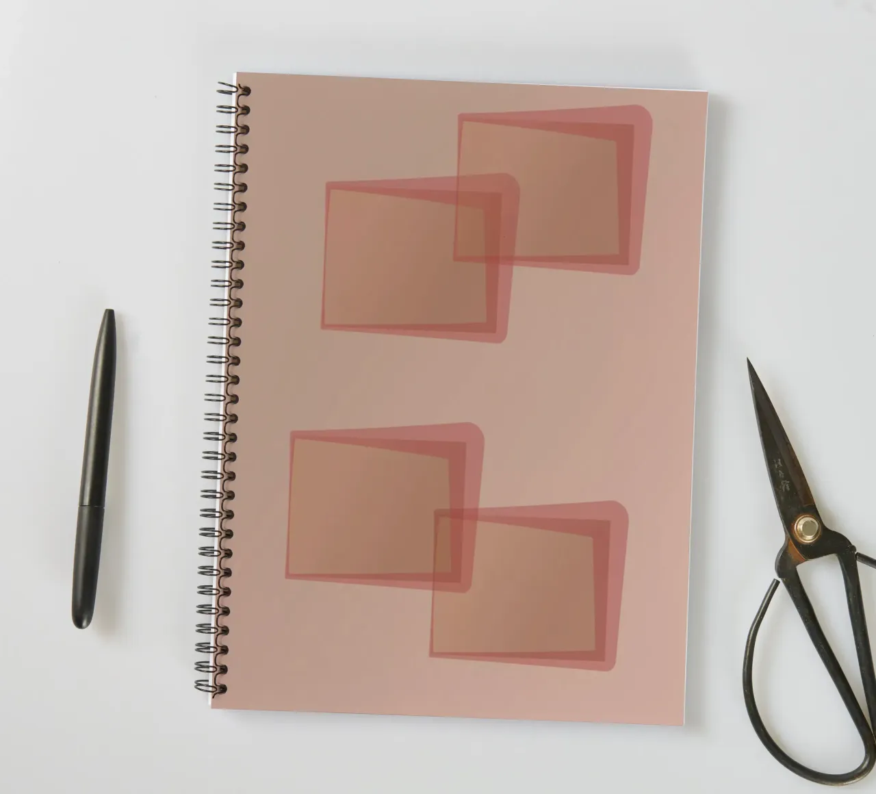 Abstract pattern with rectangles. In pink, rose and purple. spiral notebook by Something for you