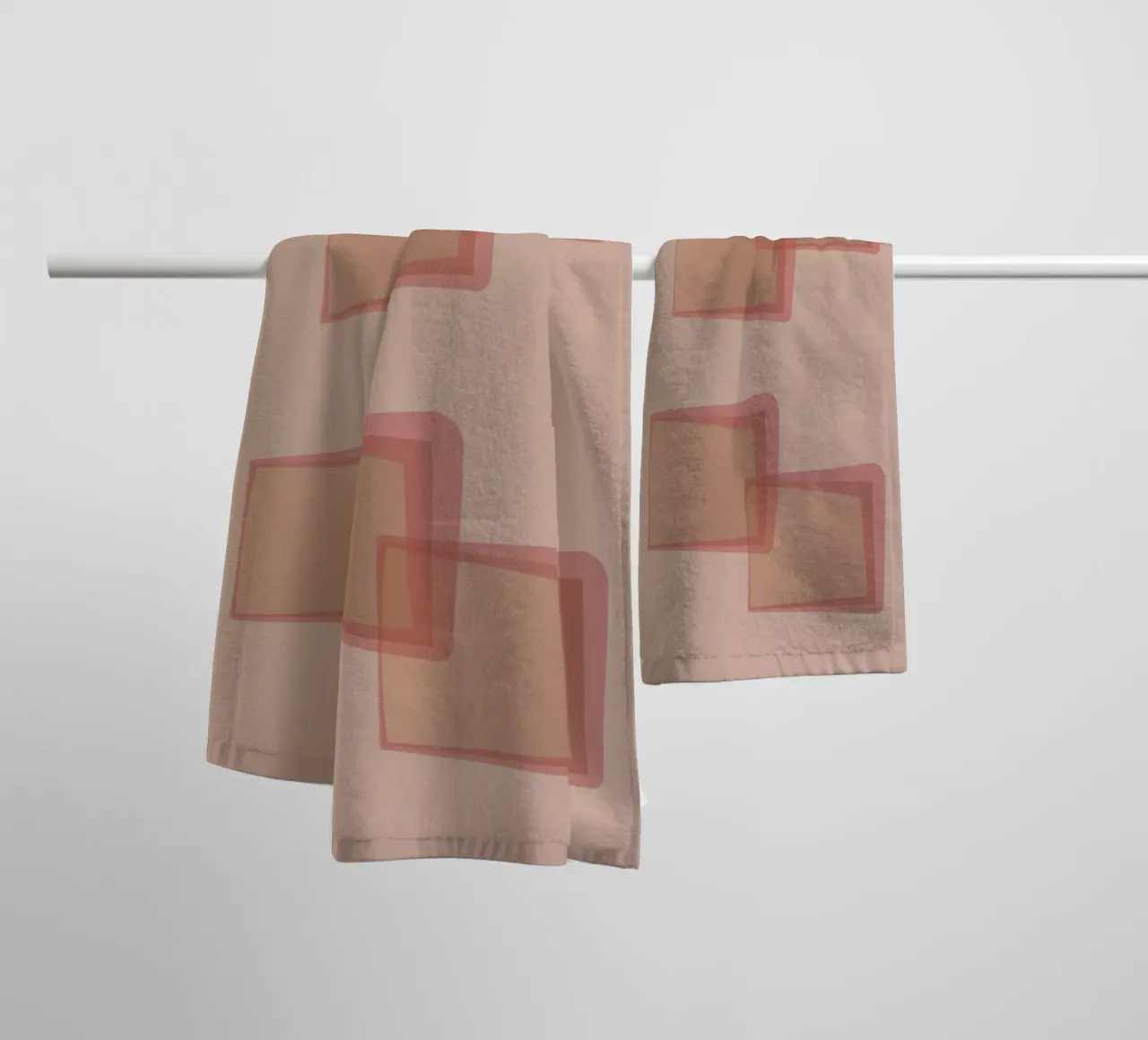 Abstract pattern with rectangles. In pink, rose and purple. towel by Something for you