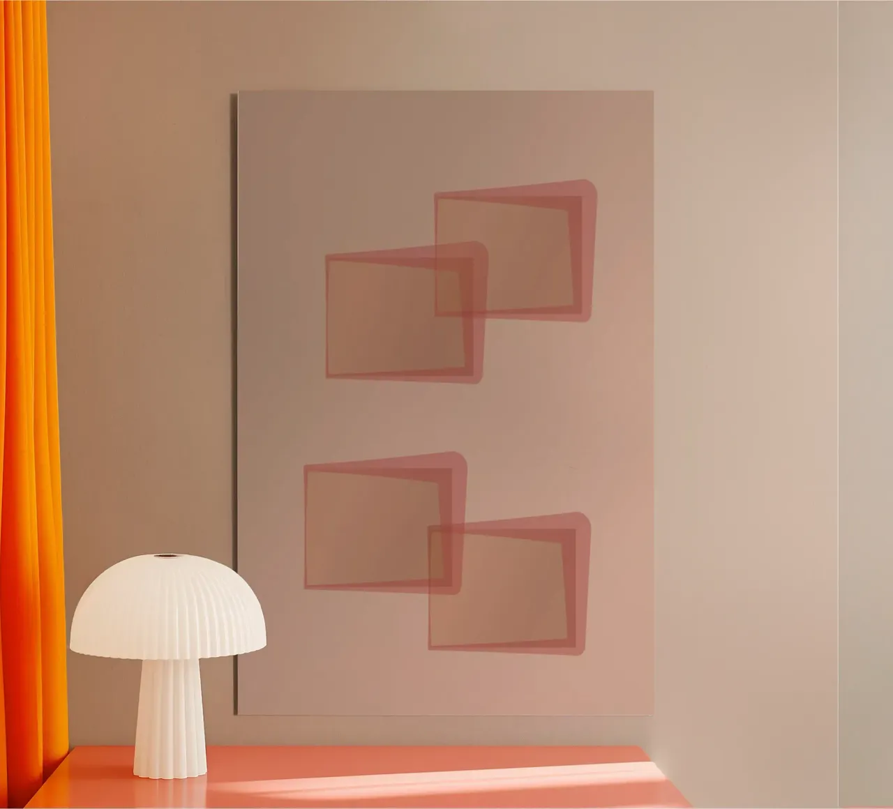 Abstract pattern with rectangles. In pink, rose and purple. alu-dibond by Something for you