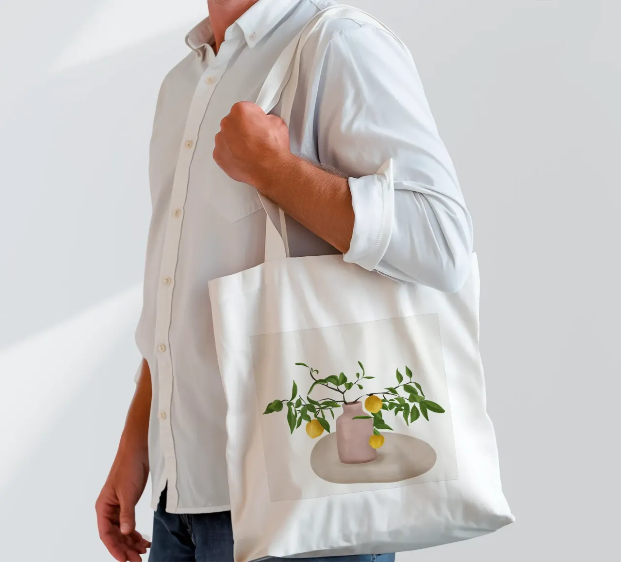 Lemon Branches borsa in juta da cityart