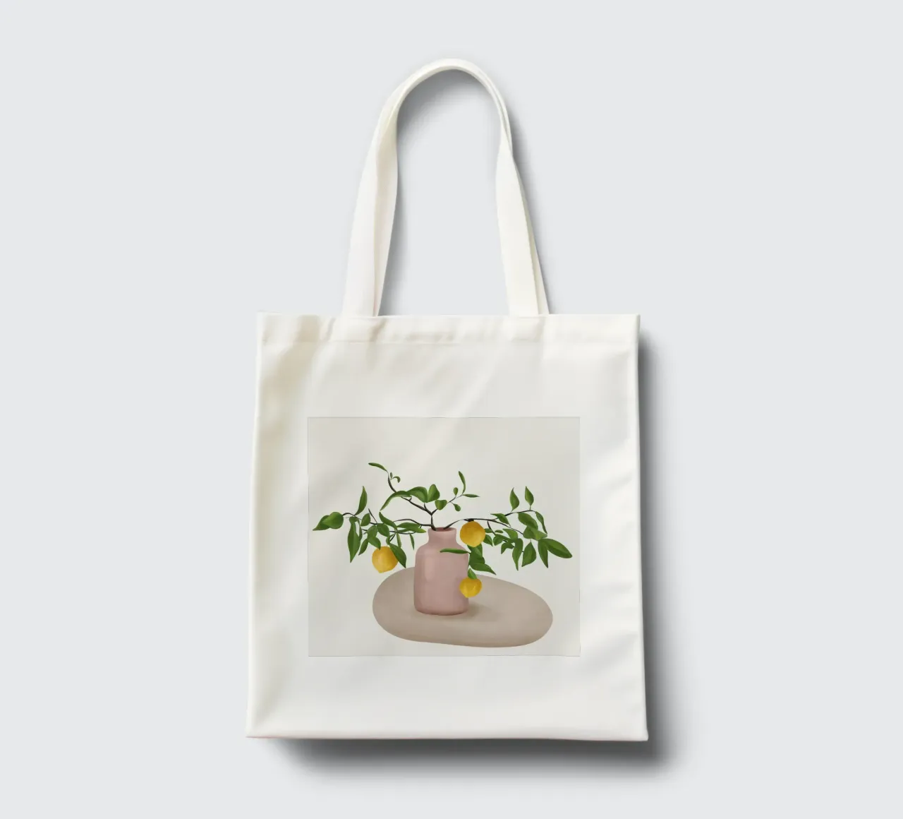 Lemon Branches borsa in juta da cityart