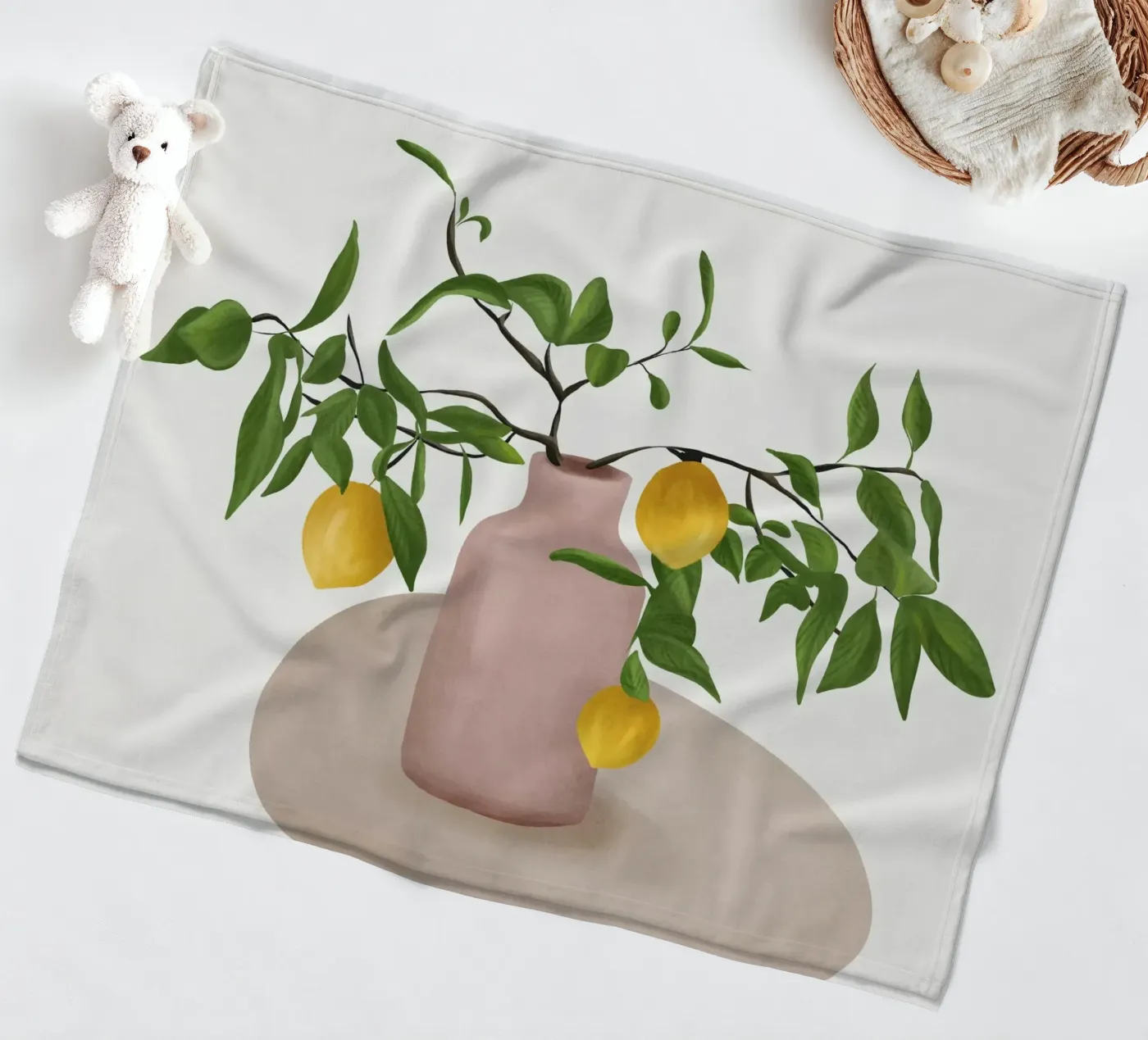 Lemon Branches Fleecedecke von cityart