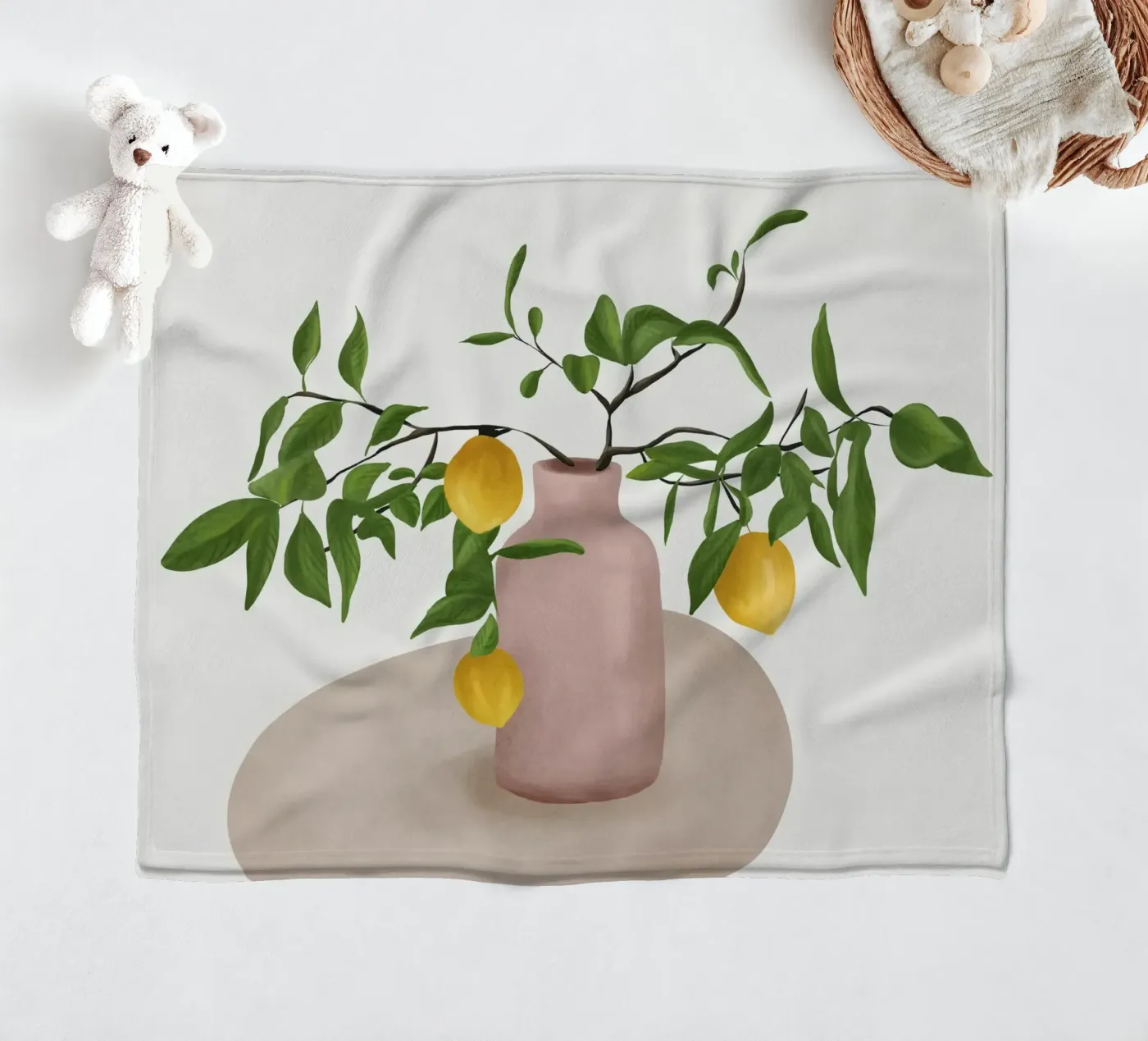 Lemon Branches Fleecedecke von cityart