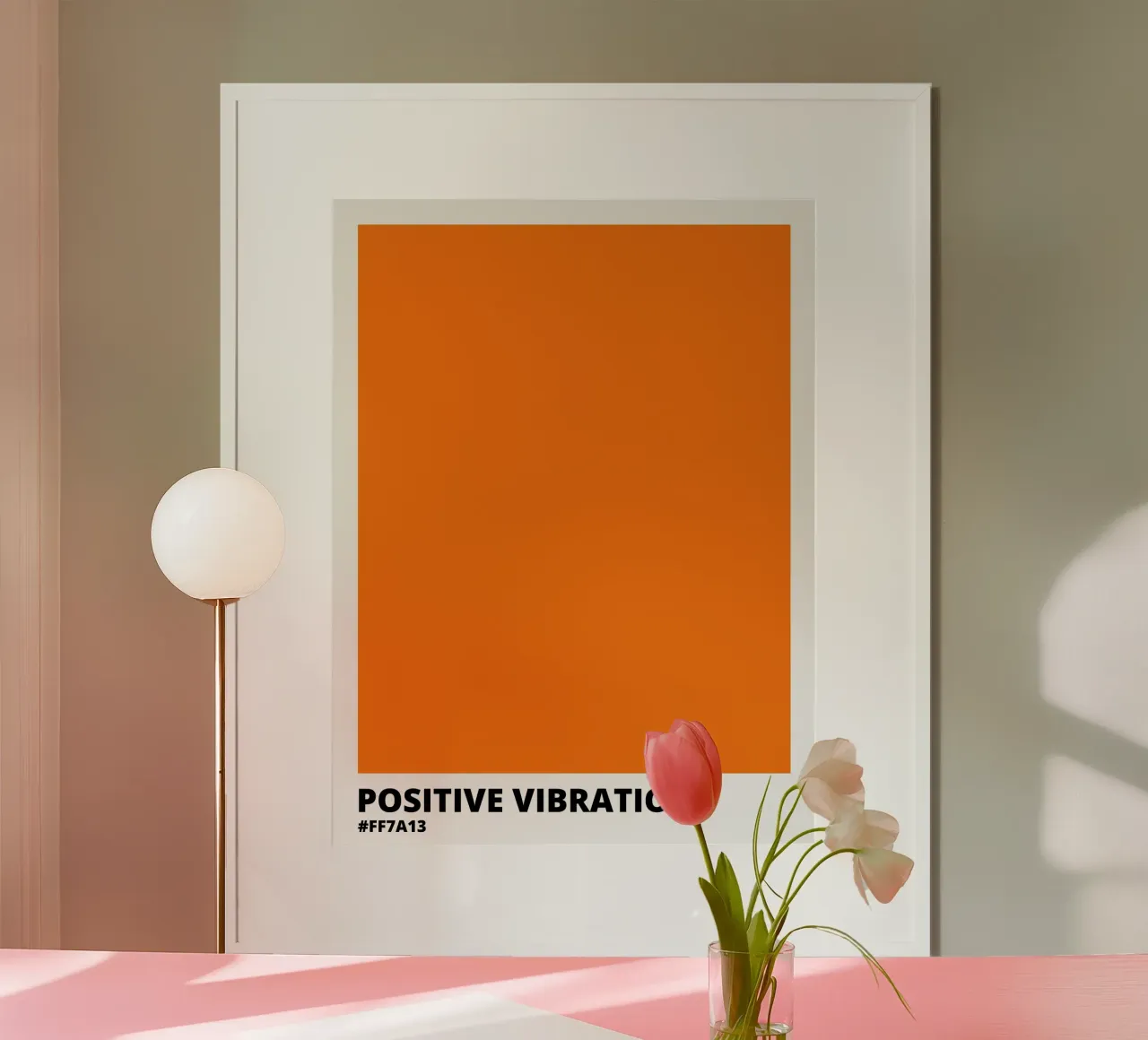 Vibrazione positiva Colore arancione carta hahnemühle da Magnific