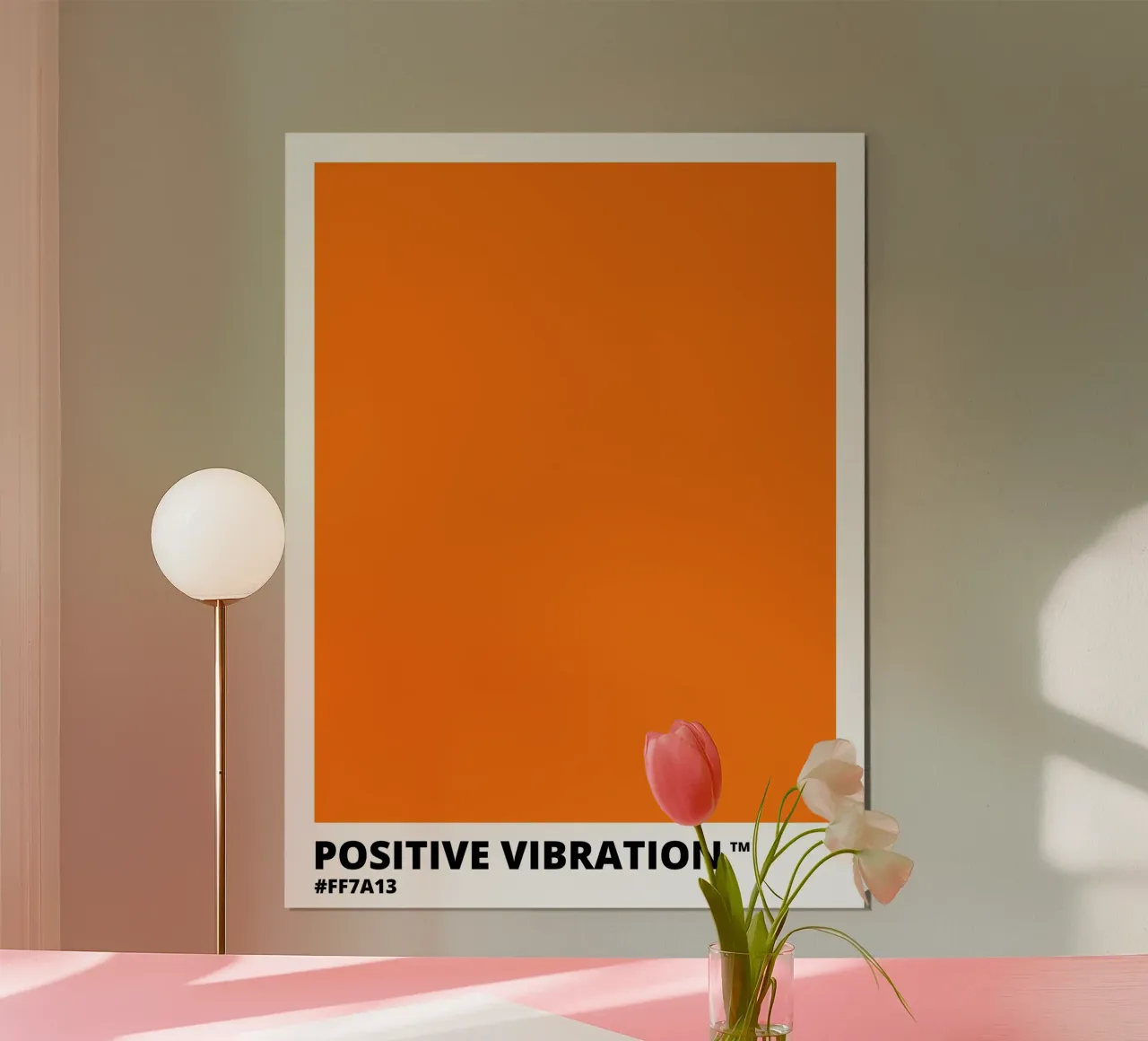 Vibrazione positiva Colore arancione carta hahnemühle da Magnific