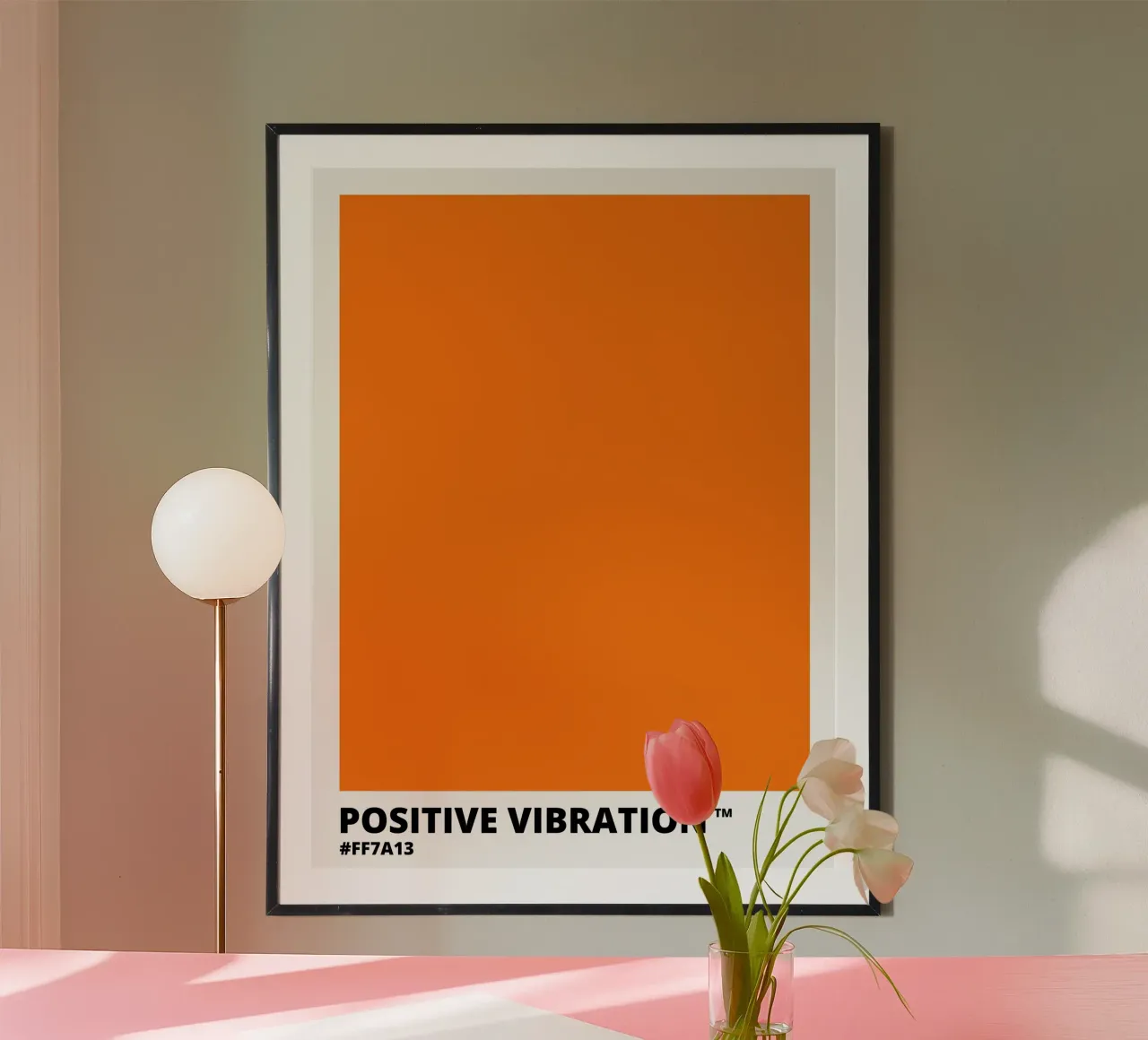 Vibrazione positiva Colore arancione carta hahnemühle da Magnific
