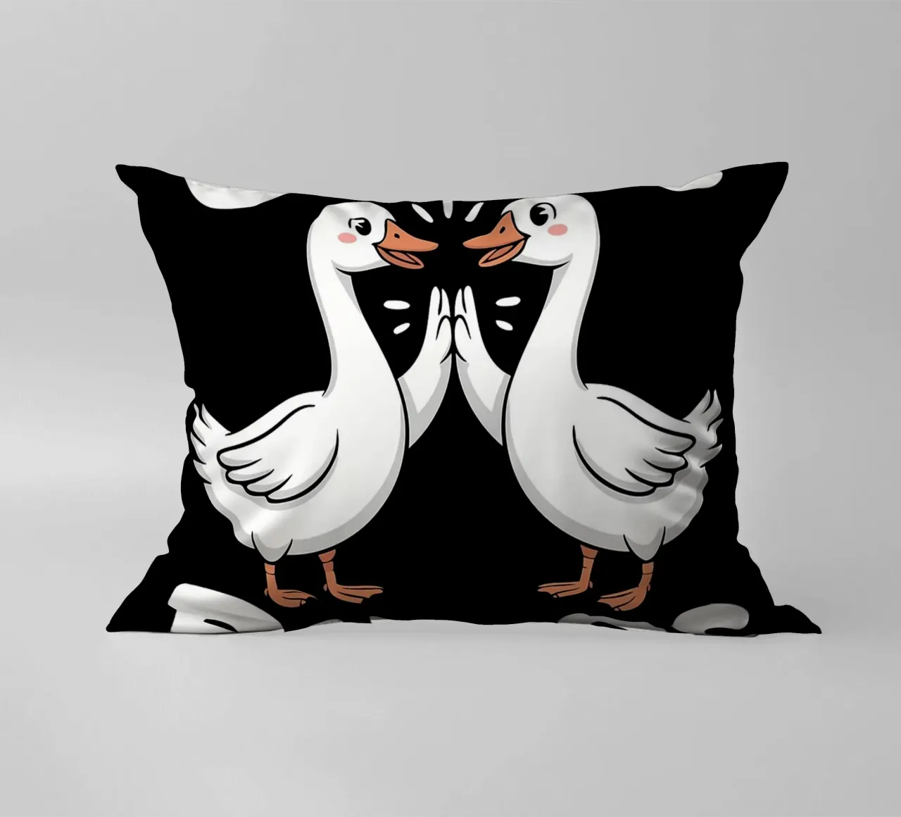 Oca in calore Oche Pun Bird cuscino da Liam Johnson