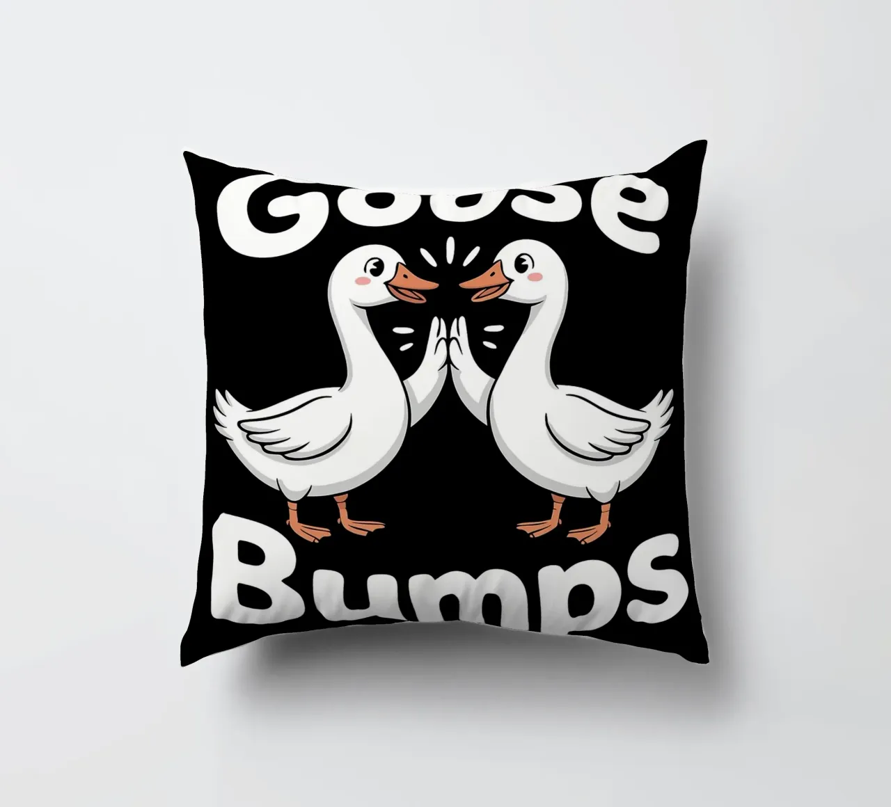 Oca in calore Oche Pun Bird cuscino da Liam Johnson
