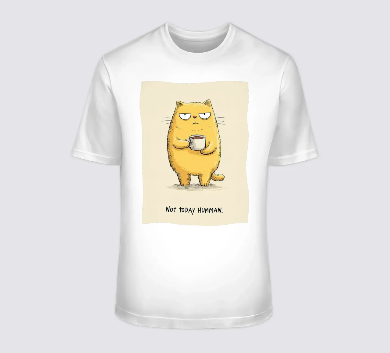 Grumpy Cat mit Kaffee T-Shirt von Liam Johnson
