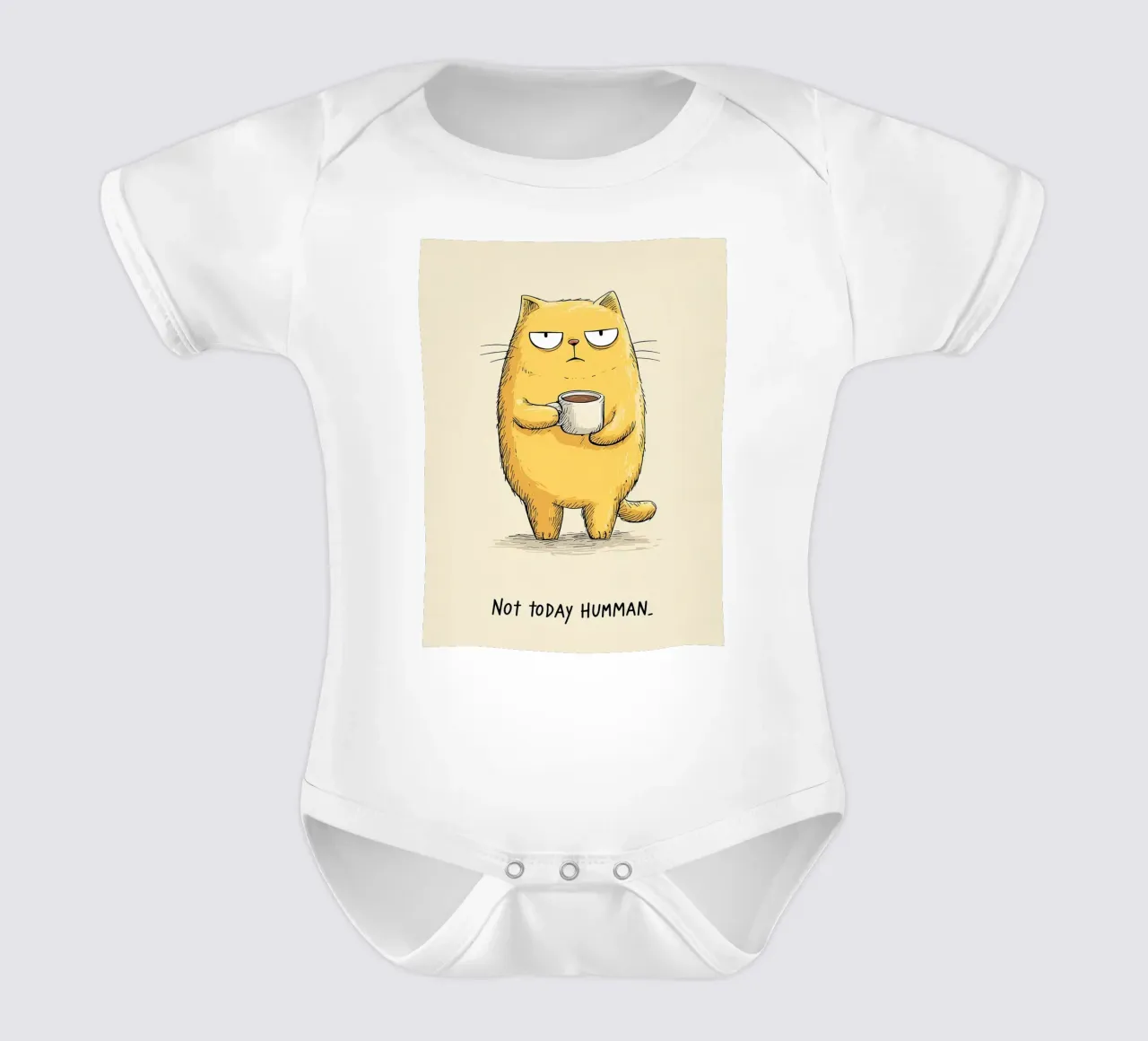 Grumpy Cat mit Kaffee Kurzarm Babybody von Liam Johnson