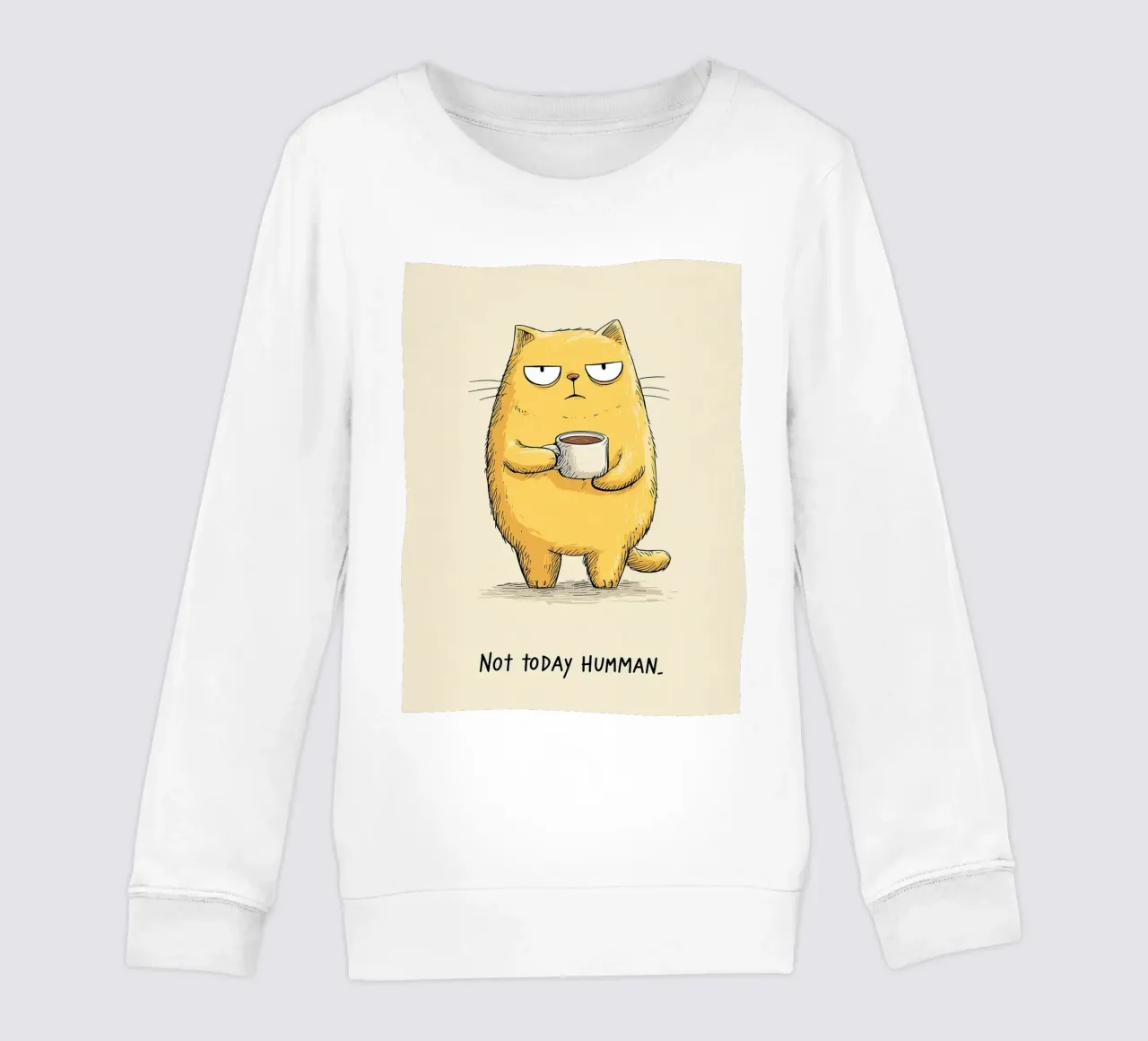 Gatto brontolone con caffè felpa bambino da Liam Johnson