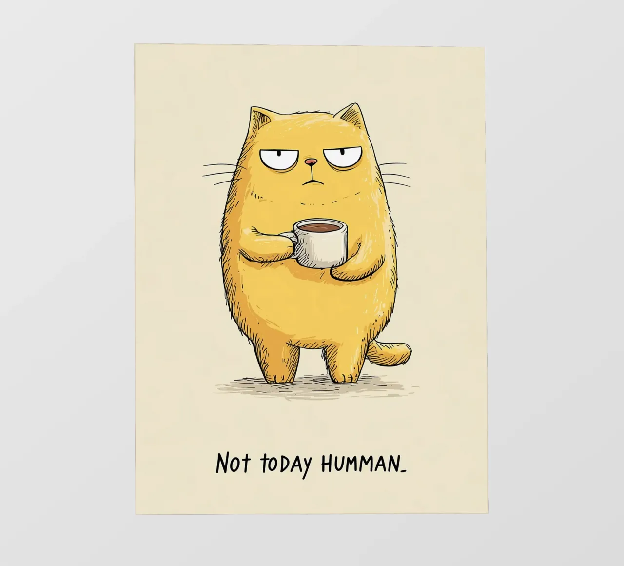 Gatto brontolone con caffè telo in pvc da Liam Johnson