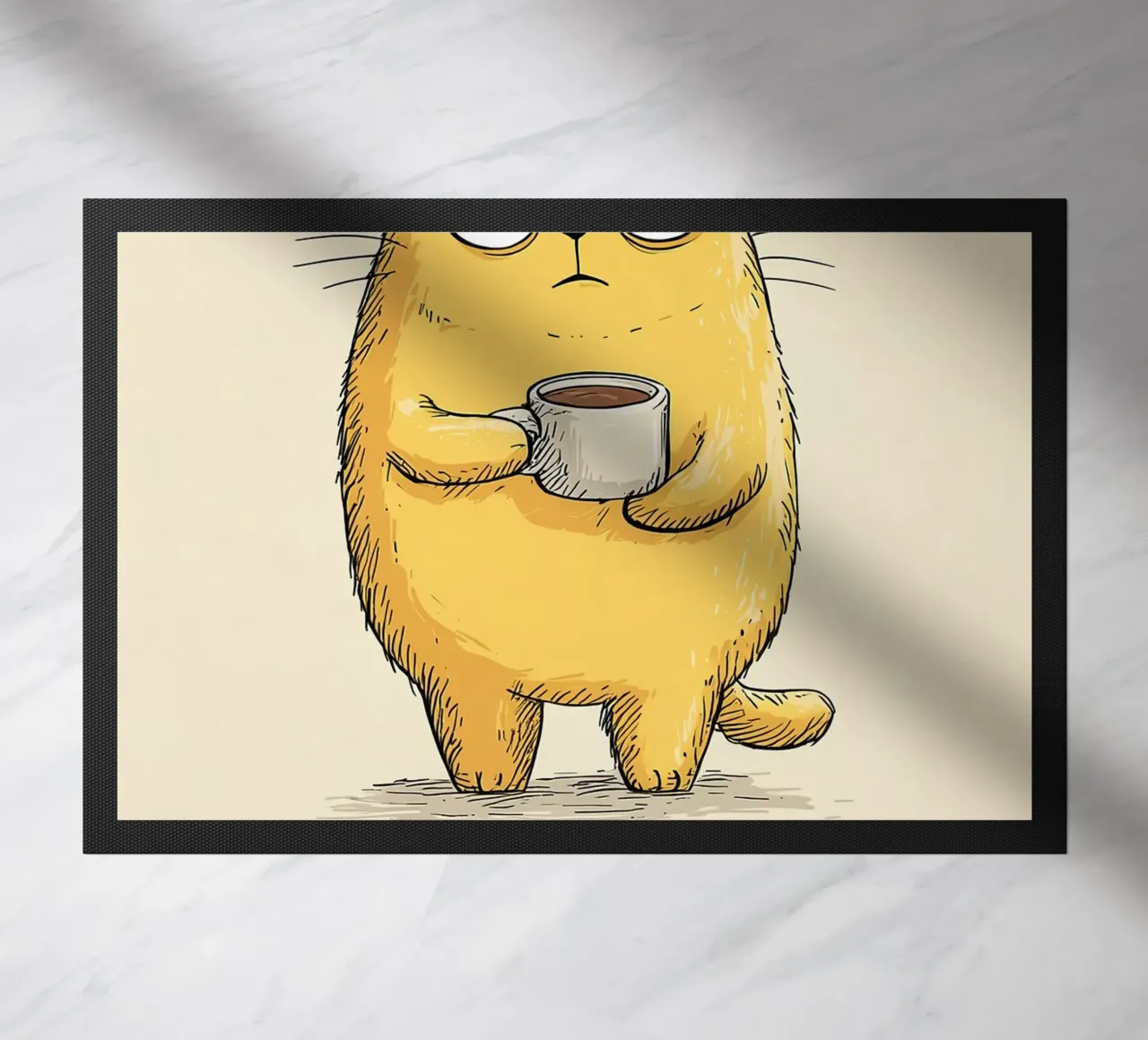 Gatto brontolone con caffè zerbino da Liam Johnson