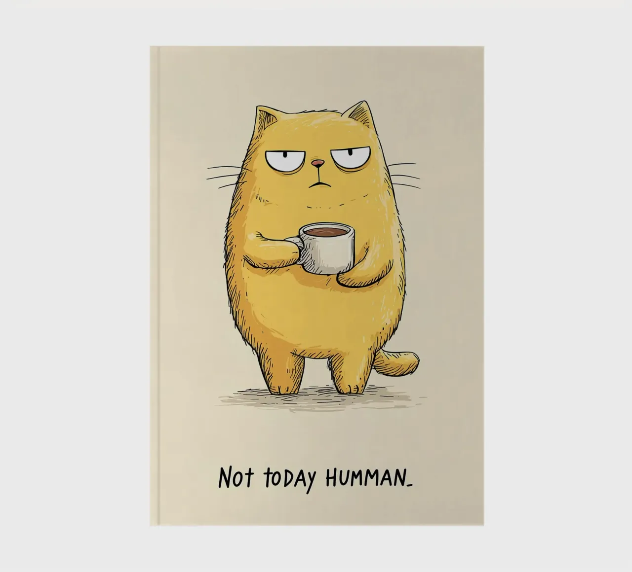 Grumpy Cat with Coffee notebook by Liam Johnson