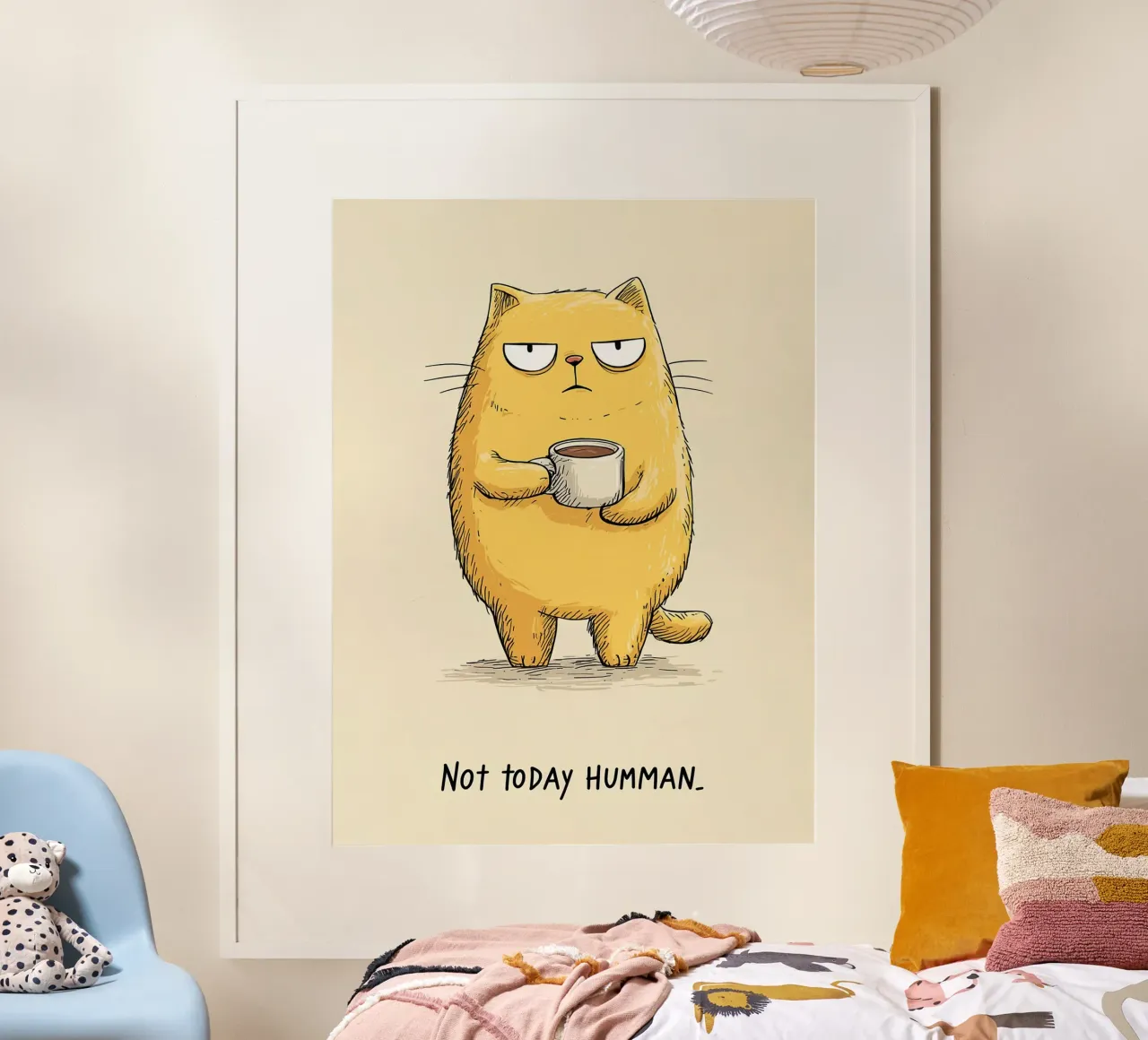 Grumpy Cat mit Kaffee Hahnemühle von Liam Johnson